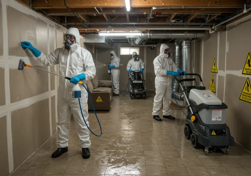 Basement Moisture Removal and Structural Drying process in Saint Helena, CA